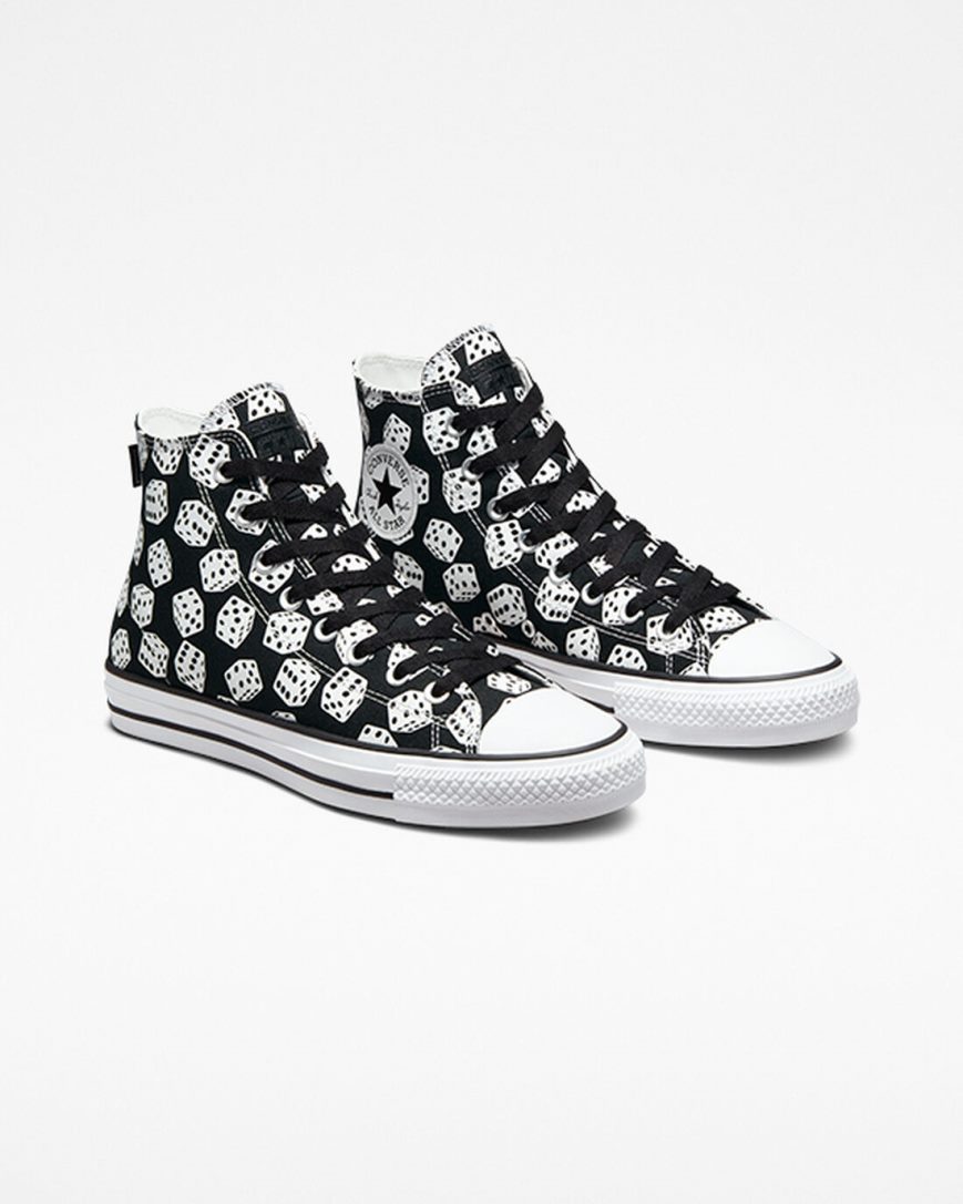 Skate Topanky Converse Chuck Taylor All Star Pro Dice Damske Čierne Biele | SK 11WR5C2